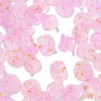 Electroplated Glass Beads, Spray-Painted, Tri Beans, Morning Glory, Pearl Pink, 7x11x12mm, Hole: 1.4mm, 100pcs/set