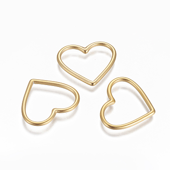 304 Stainless Steel Linking Rings, Heart, Golden, 28.2x23.7x2.1mm