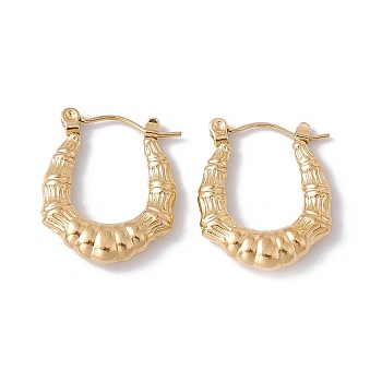 Ion Plating(IP) 304 Stainless Steel Chunky Hoop Earrings for Women, Golden, 20.5x17.5x3.5mm, Pin: 0.6mm