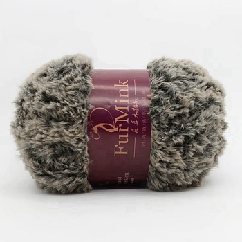 Polyester & Nylon Yarn, Imitation Fur Mink Wool, For Knitting Soft Coat, Black, 20x0.5mm