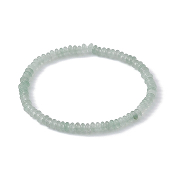 Natural Green Aventurine Rondelle Beaded Stretch Bracelets, Inner Diameter: 2 inch(5.15cm)