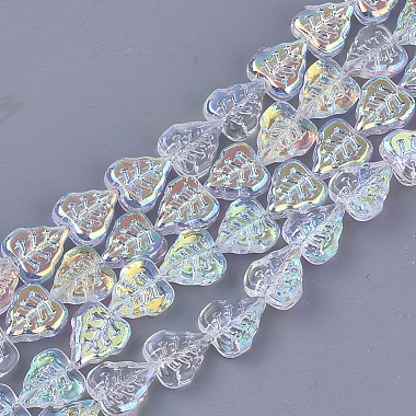 12mm Clear AB Leaf Glass Beads