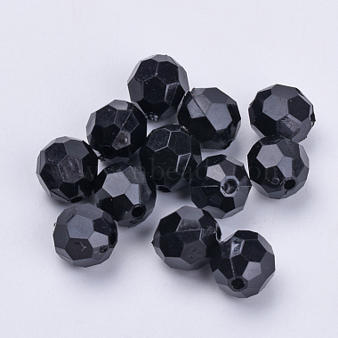 10mm Black Round Acrylic Beads
