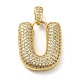 Brass Micro Pave Cubic Zirconia Pendants(KK-E061-03G-21)-1