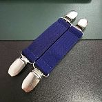 Polyester Kids Mitten Clips Iron Elastic Mitten and Glove Clips, Midnight Blue, 15x2.5x0.2cm(FIND-WH0072-53D)