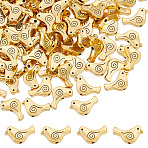120Pcs Tibetan Style Alloy Beads, Cadmium Free & Lead Free, Bird, Antique Golden, 9x15x2.5mm, Hole: 1.5mm(TIBEB-NB0001-35)