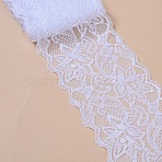 Elastic Lace Trim, Lace Ribbon For Sewing Decoration, White, 80mm(OCOR-WH0024-A12)