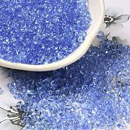 Transparent Colours Glass Seed Beads, Fringe Teardrop Beads, Cornflower Blue, 6/0, 4~4.5x3~3.5x4~4.5mm, Hole: 1~1.2mm, about 5625pcs/pound(SEED-P006-02A-05)