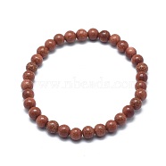 Synthetic Goldstone Bead Stretch Bracelets, Round, 2-1/8 inch~2-3/8 inch(5.5~6cm), Bead: 8mm(BJEW-K212-B-002)