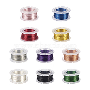 10Rolls 10 Colors Round Copper Craft Wire, for Jewelry Making, Long-Lasting Plated, Mixed Color, 26 Gauge, 0.4mm, about 65.61 Feet(20m)/roll, 1roll/color(CWIR-YS0001-03B)