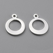 Brass Charms, Long-Lasting Plated, Ring, 925 Sterling Silver Plated, 11x9x0.8mm, Hole: 1mm(KK-Z007-15S)