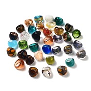 Mixed Handmade Lampwork Wide Band Rings, Mixed Color, 17~20mm, 12pcs/box(RJEW-X0005-B)