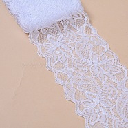 Elastic Lace Trim, Lace Ribbon For Sewing Decoration, White, 80mm(OCOR-WH0024-A12)