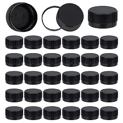 Plastic Bottle Caps, Screw-on Bottle Lids, Column, Black, 32x16.5mm, Inner Diameter: 29.5mm(KY-WH0045-62C-02)