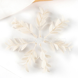 Plastic Artificial Plant Leaf, for Wedding Indoor Outdoor Home Garden Porch Window Plant Decoration, White, 70x10x20mm(PW-WG9E9E0-04)