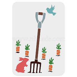 Large Plastic Reusable Drawing Painting Stencils Templates, for Painting on Scrapbook Fabric Tiles Floor Furniture Wood, Rectangle, Pastoral Scenery Theme Pattern, 297x210mm(DIY-WH0202-416)