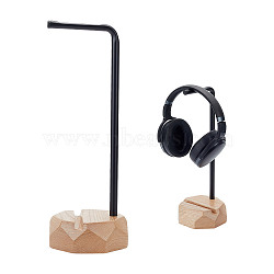 Wood Headset Display Stands Holder, Blanched Almond, 11x12x35cm(AJEW-WH0471-109A)