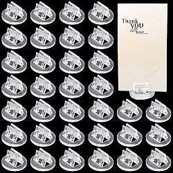 200Pcs Round Transparent Plastic Card Holder, for Playing Card Game, Clear, 1.95x1.1cm, Slot: 2mm(KY-CP0001-21)