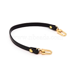 Leather Bag Straps, with Alloy Swivel Clasps, Bag Replacement Accessories, Black, 35.6x1.2x0.9cm(FIND-WH0099-05)