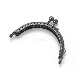 Iron Purse Frames, Bag Handle, for Bag Sewing Craft, Gunmetal, 60.5x85x11mm, Hole: 1.5mm(FIND-WH0043-07B)