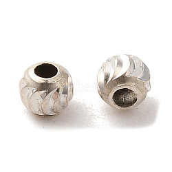 925 Sterling Silver Corrugated Round Spacer Beads, Silver, 3x2.5mm, Hole: 1.2mm(STER-K178-02B-S)