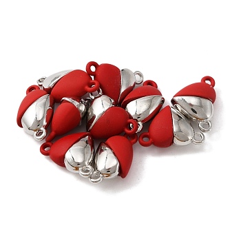 Alloy Magnetic Clasps, for Pendants Making, Platinum, Heart, Red, 10.5x15.5x6mm, Hole: 1.4mm, 10 sets/bag