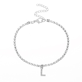 Fashionable and Creative Rhinestone Anklet Bracelets, English Letter L Hip-hop Creative Beach Anklet for Women