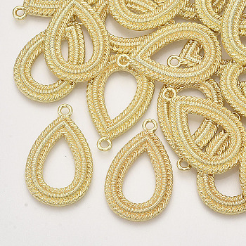 Alloy Pendants, Teardrop, Light Gold, 32.5x20.5x2.5mm, Hole: 2mm