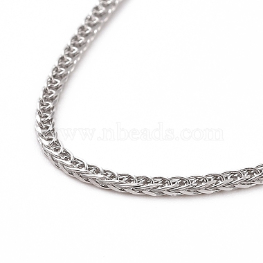 Rhodium Plated 925 Sterling Silver Wheat Chains Necklace for Women(STER-I021-02A-P)-2