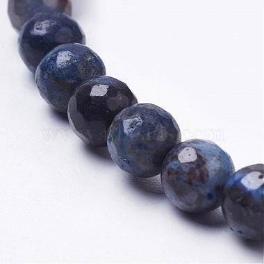 Chapelets de perles de feuille d'argent en jaspe naturel(G-K181-8mm-O03)-3
