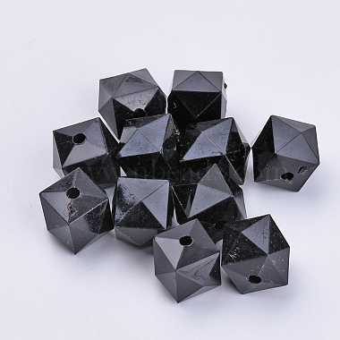 12mm Black Cube Acrylic Beads