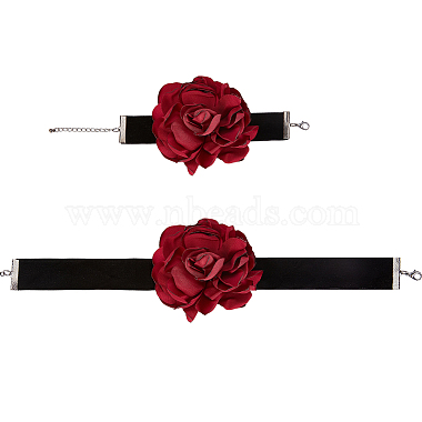 Dark Red Cloth Bracelets & Necklaces