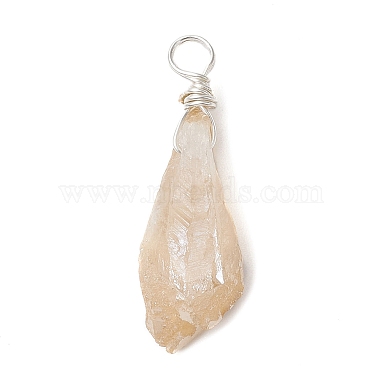 Electroplated Natural Quartz Crystal Dyed Pendants(PALLOY-JF02324-01)-3