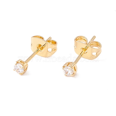Clear Square Cubic Zirconia Stud Earrings