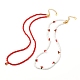 Ensembles de colliers de perles de rocaille de verre rouge et blanc(X-NJEW-JN03719)-1
