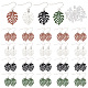 ELITE 24 Pairs 4 Color Alloy Enamel Tropical Leaf Dangle Earrings(EJEW-PH0001-25)-1