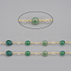 3.28 Feet Handmade Natural Green Agate Beaded Chains(X-CHC-I031-11G)-1