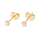 Tiny Clear Cubic Zirconia Square Stud Earrings(EJEW-F282-33G)-1