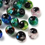 Handmade Silver Foil Glass Beads, Round, Mixed Color, 8~9mm, Hole: 1.2mm(LAMP-F047-04A)