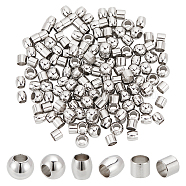 Elite 150Pcs 3 Style 304 Stainless Steel European Beads, Barrel/Rondelle/Column Large Hole Beads, Stainless Steel Color, 6~8x5~6mm, Hole: 4~5mm, 50pcs/style(STAS-PH0005-42)