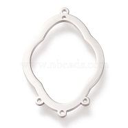 304 Stainless Steel Chandelier Components Links, Polishing, Flower, Stainless Steel Color, 39x25x1mm, Hole: 1.4mm and 1.2mm(X-STAS-P245-41G)