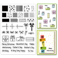 PVC Stamps, for DIY Scrapbooking, Photo Album Decorative, Cards Making, Stamp Sheets, Film Frame, Gift Box Pattern, 21x14.8x0.3cm(DIY-WH0371-0004)