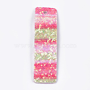 PU Leather Big Pendants, with Sequins, Rectangle, Colorful, 60x15x2mm, Hole: 3mm(FIND-S299-20B)