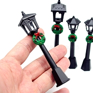 Mini Christmas Plastic Street Lamp Miniature Ornaments, Micro Landscape Dollhouse Accessories, Pretending Prop Decorations, Black, 20x100mm(PW-WG507AA-01)