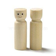 Unfinished Wooden Peg Dolls Display Decorations, for Painting Craft Art Projects, Beige, 21x70mm(WOOD-E015-01B)