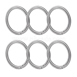 CHGCRAFT Titanium Alloy Split Rings, Double Loops Jump Rings, Platinum, 27.5x1.5mm, Inner Diameter: 22mm, 6pcs/box(FIND-CA0004-64)