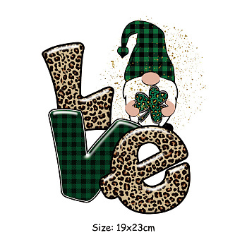 Saint Patrick's Day Theme PET Sublimation Stickers, Heat Transfer Film, Iron on Vinyls, for Clothes Decoration, Word, 230x190mm
