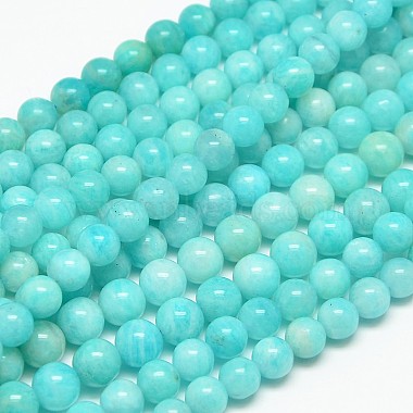 Natural Gemstone Amazonite Round Beads Strands(G-O017-8mm-08C)-2