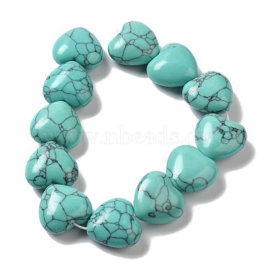 brins de perles synthétiques teintes en turquoise(G-K335-01H)-2