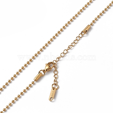 Ion Plating(IP) 304 Stainless Steel Ball Chain Necklace for Men Women(NJEW-K245-017E)-2